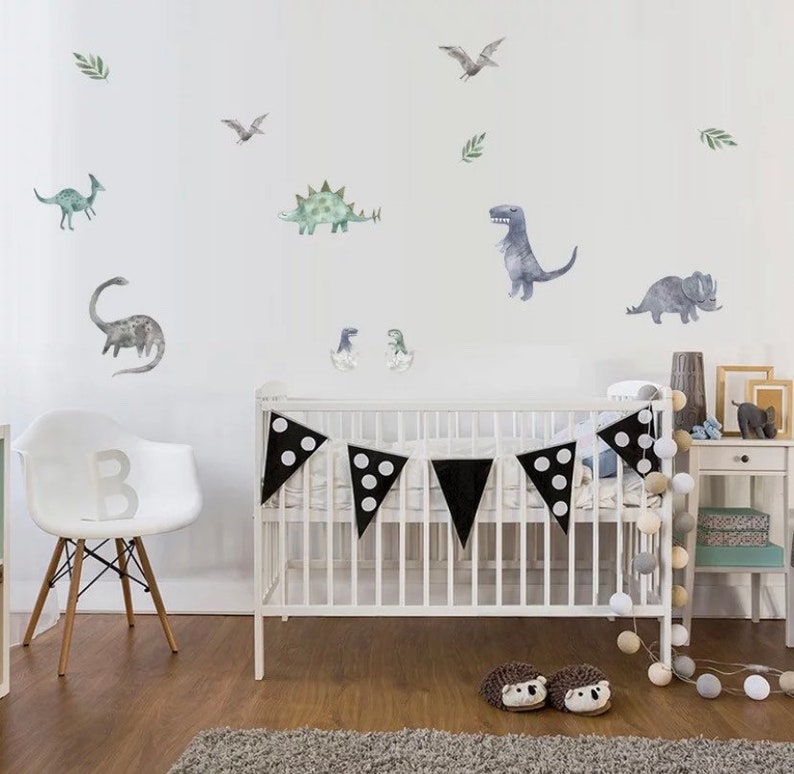 Removable Dinosaur Wall Decals Playroom Wall Decor Wall Etsy