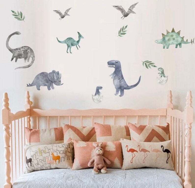 Removable Dinosaur Wall Decals Playroom Wall Decor Wall Etsy