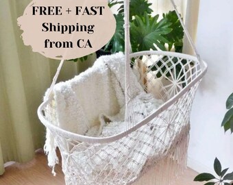 macrame hanging bassinet