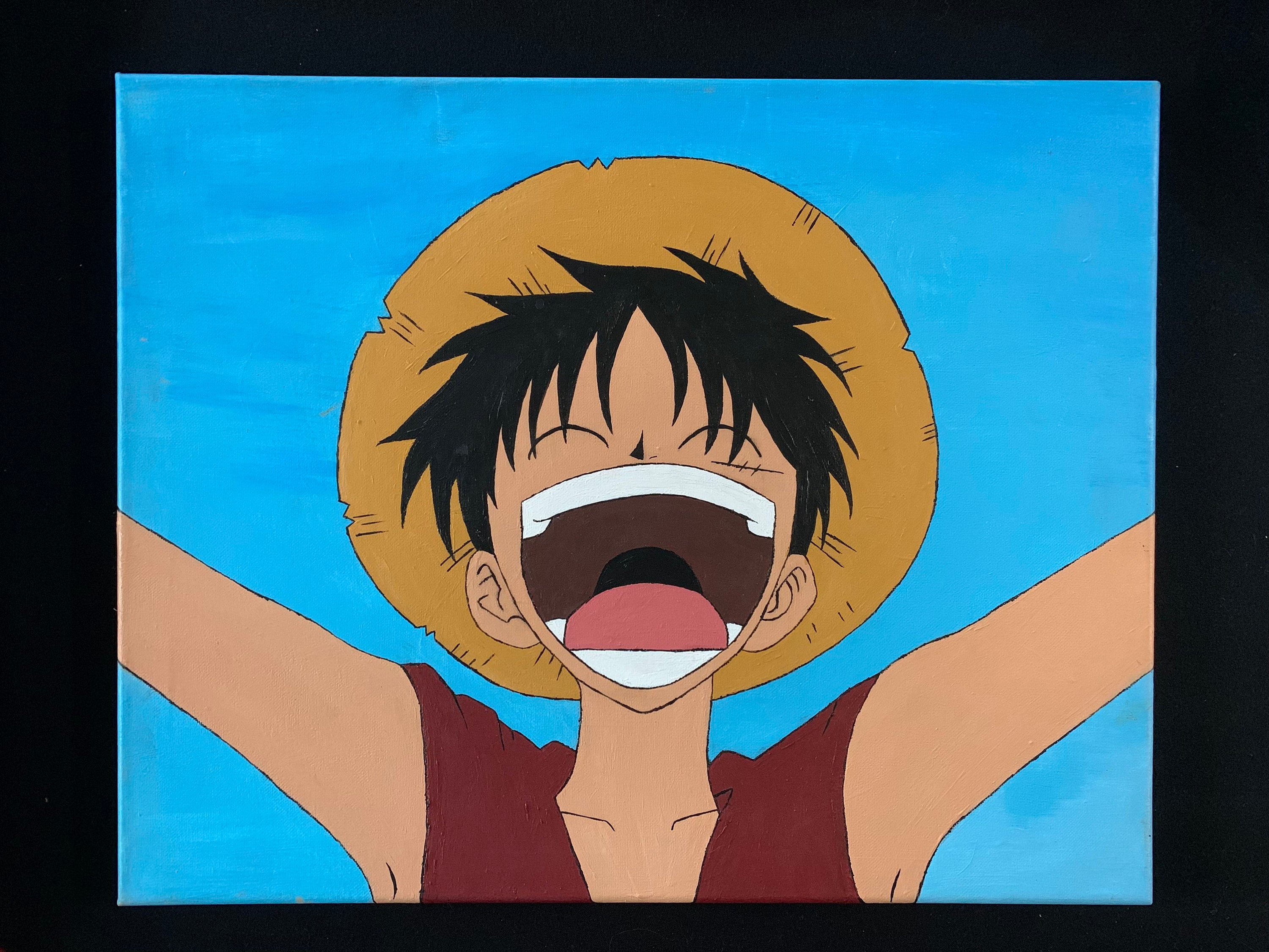 Hand painted Luffy One piece acrylic painting Etsy