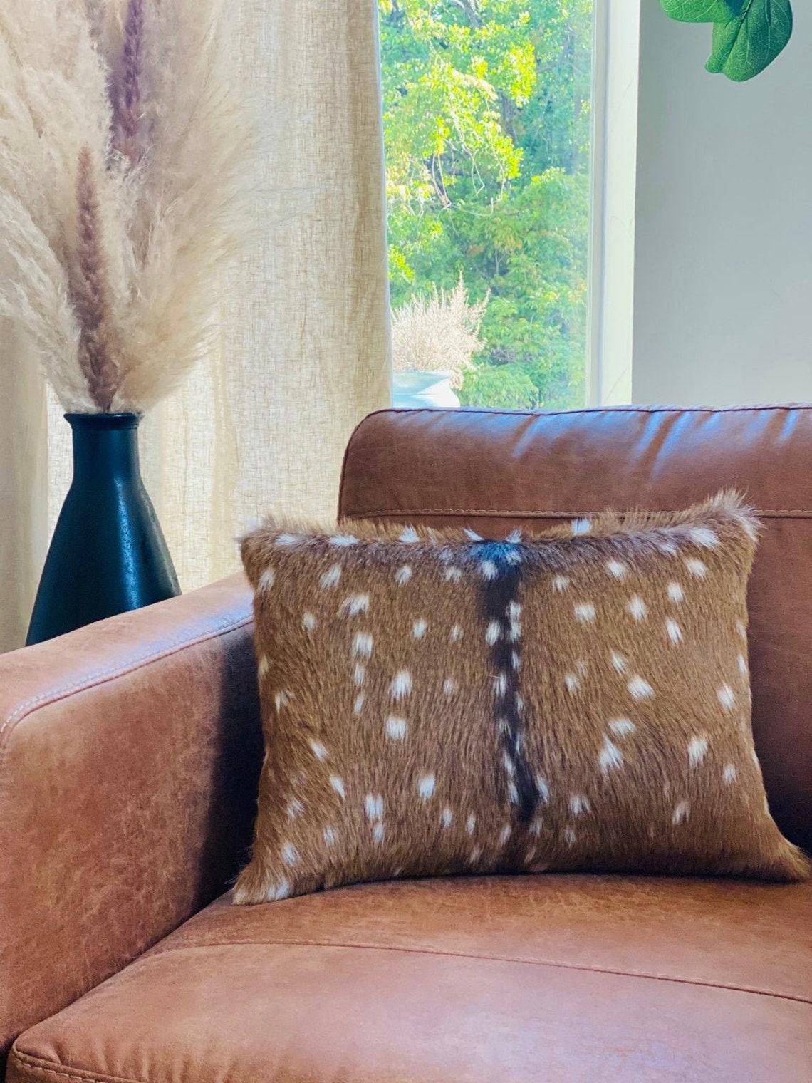 Handmade Authentic Axis Deer Pillow Etsy