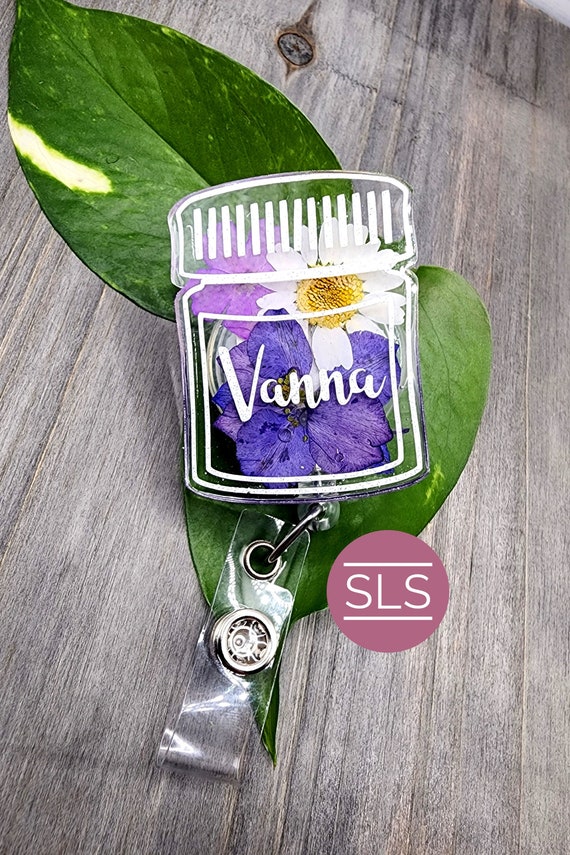 Customizable Floral Pill Bottle Badge Reel-Chill Pill Pharmacy Badge Holder-Pharmacist Badge Holder