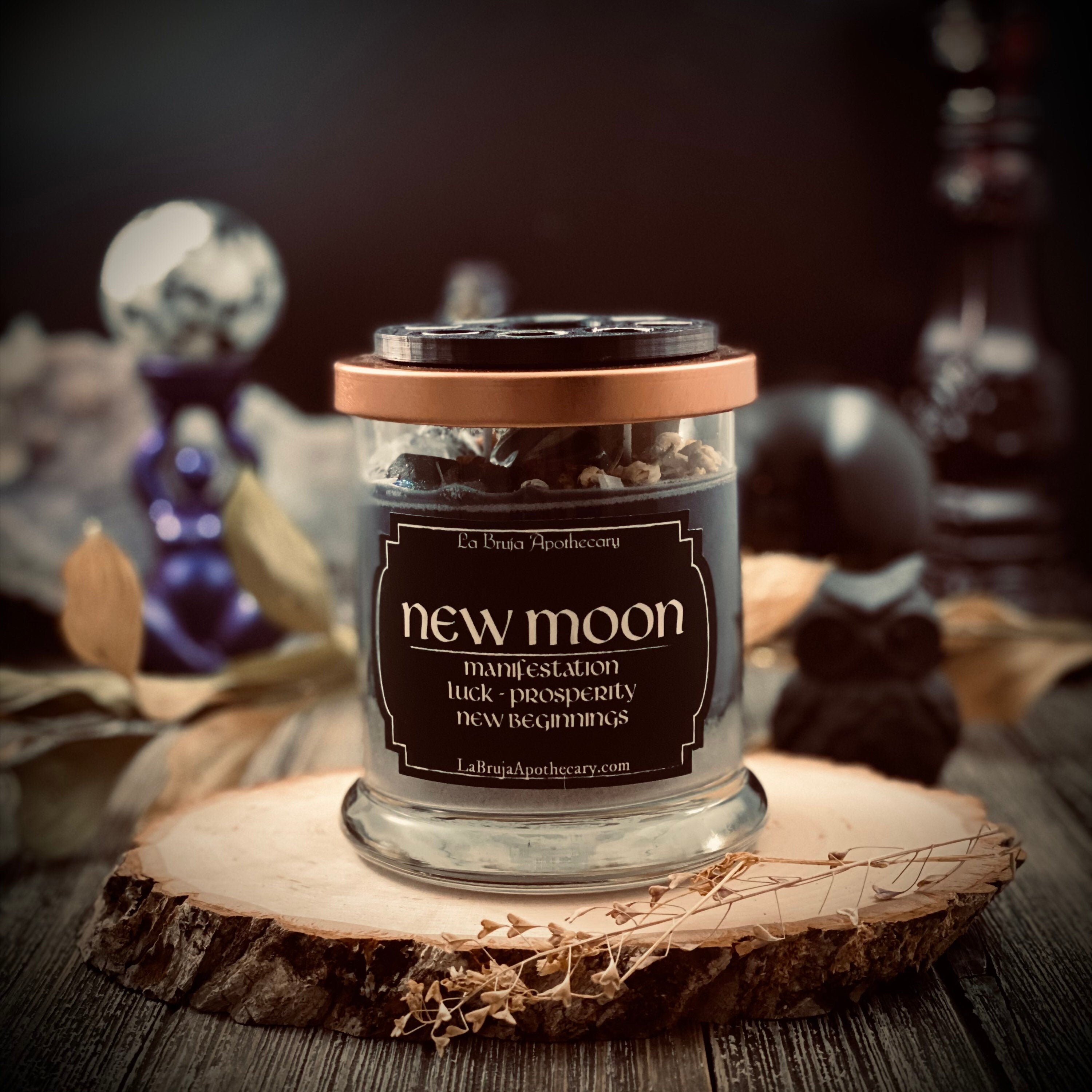 New Moon Candle Manifesting Lunar Candle Moon Phase Etsy