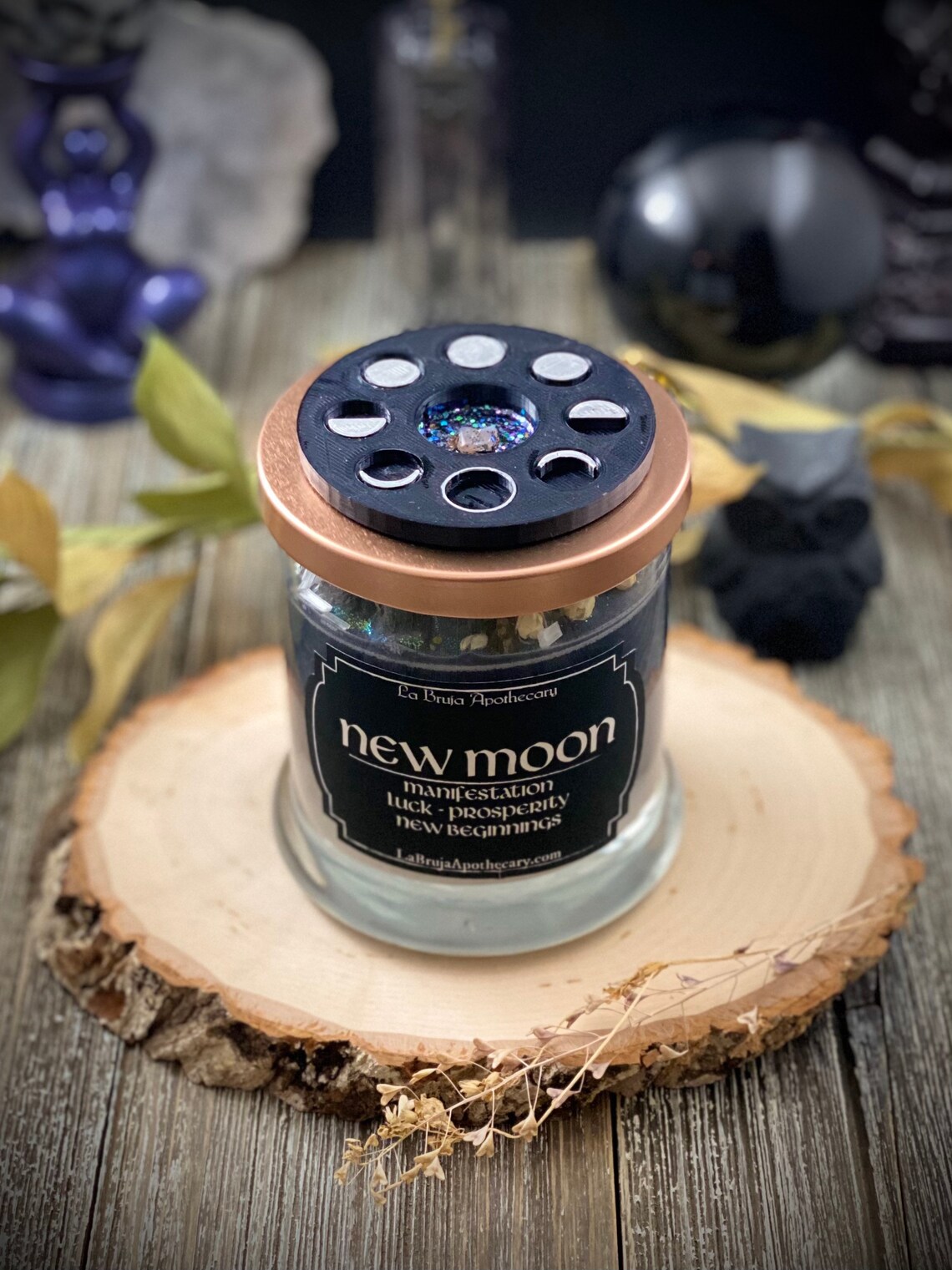 New Moon Candle Manifesting Lunar Candle Moon Phase Etsy