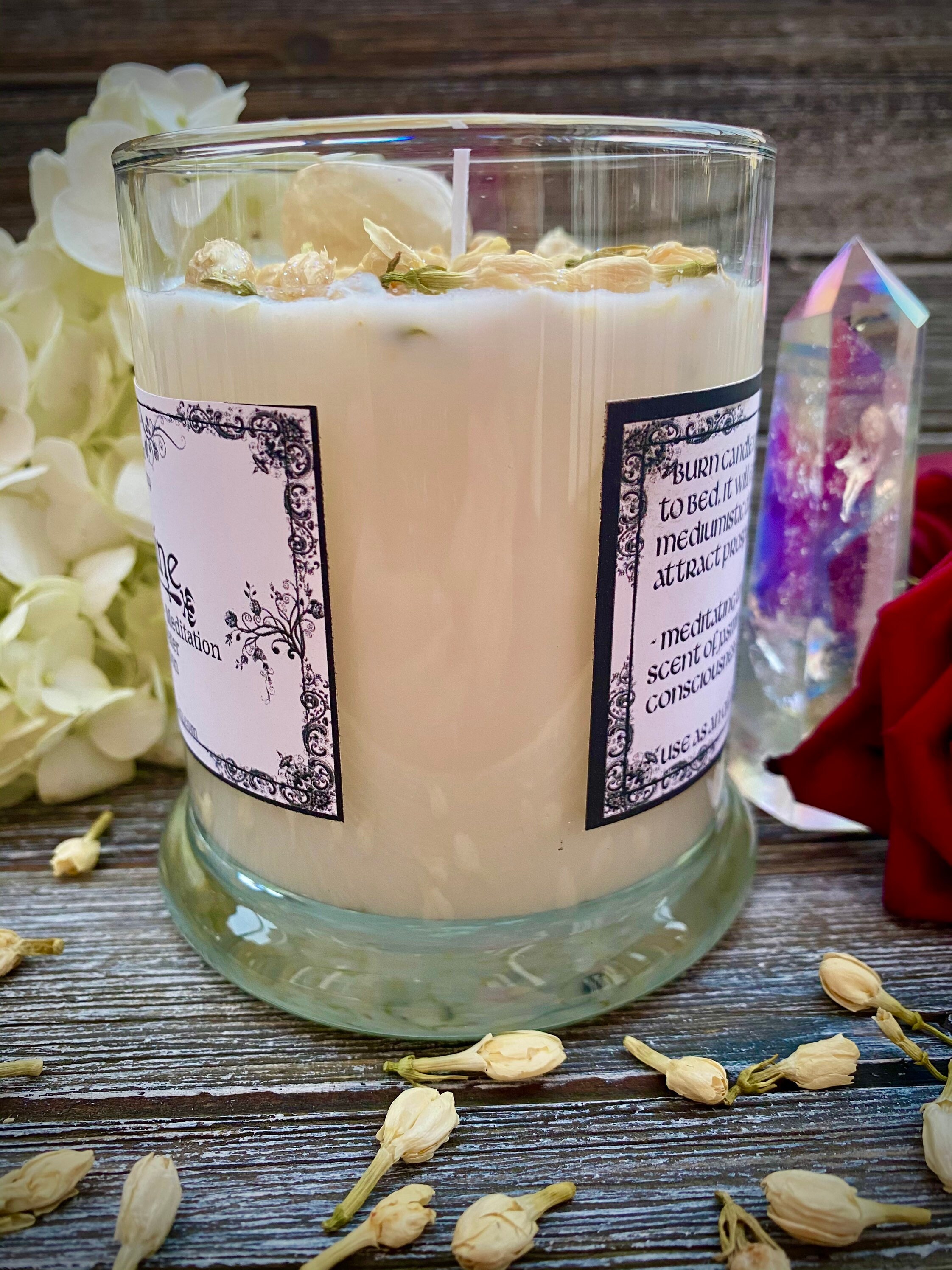 Jasmine Ritual Candle Prophetic Dreams Love Attraction Etsy