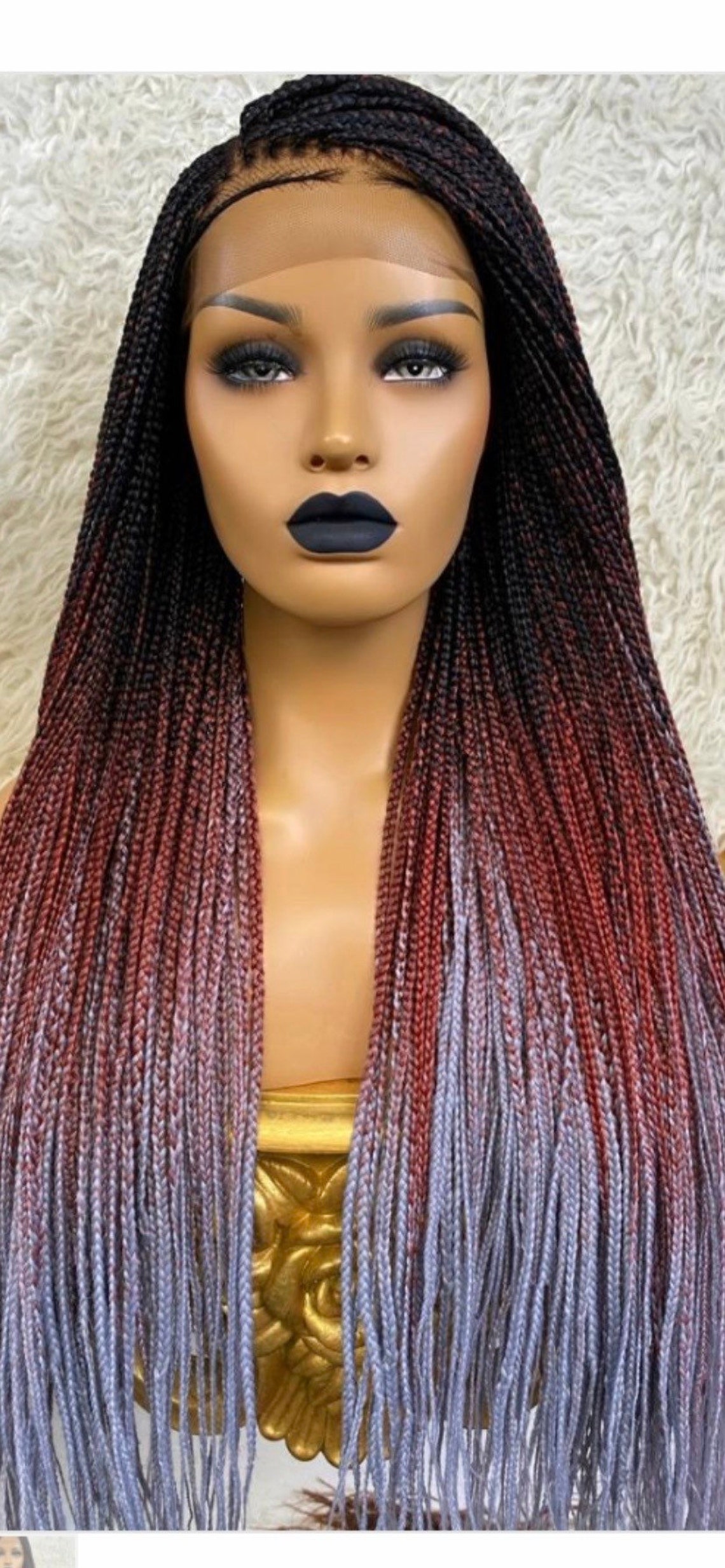 Knotless braids mixed color full lace Etsy