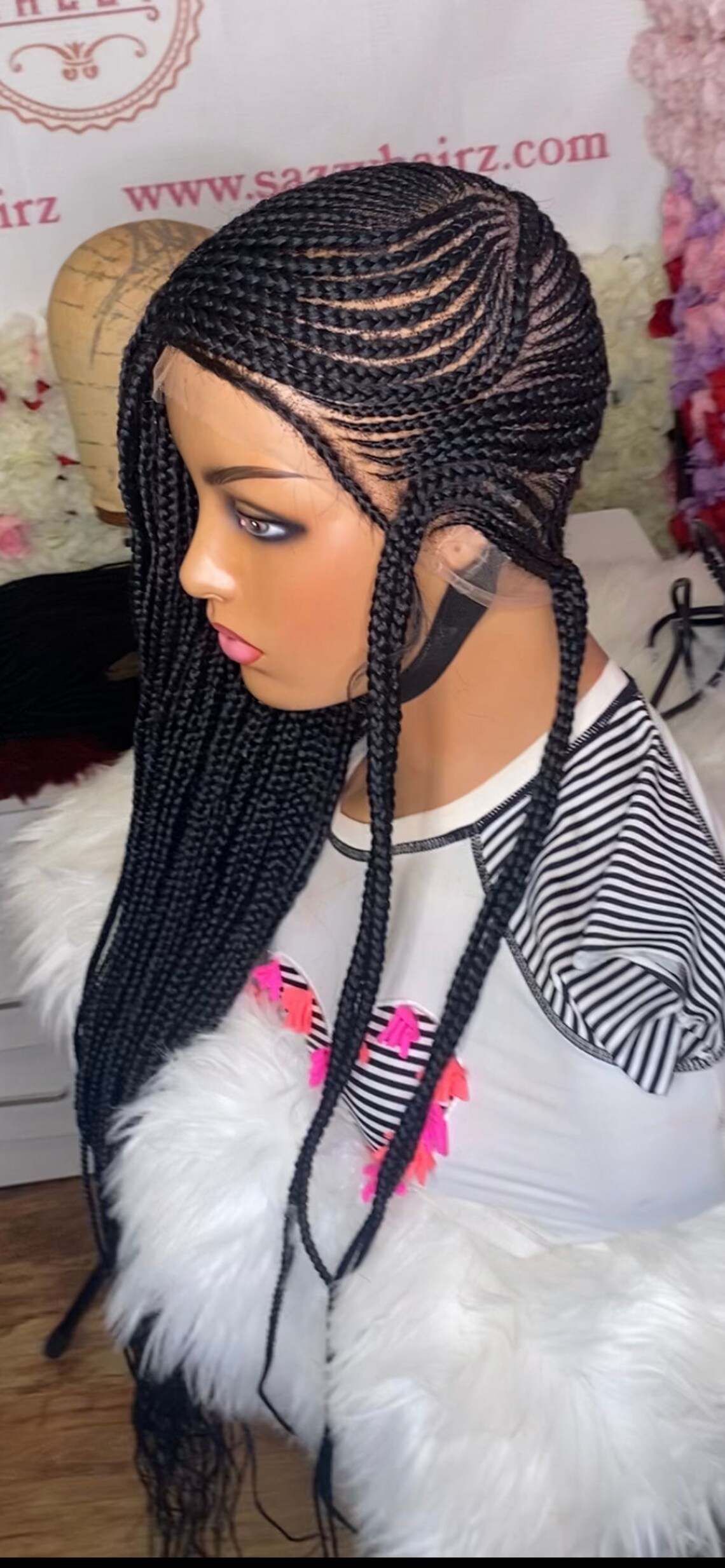 Lemonade Braided Wig,box Braids, Wig for Black Women,feed in Cornrows
