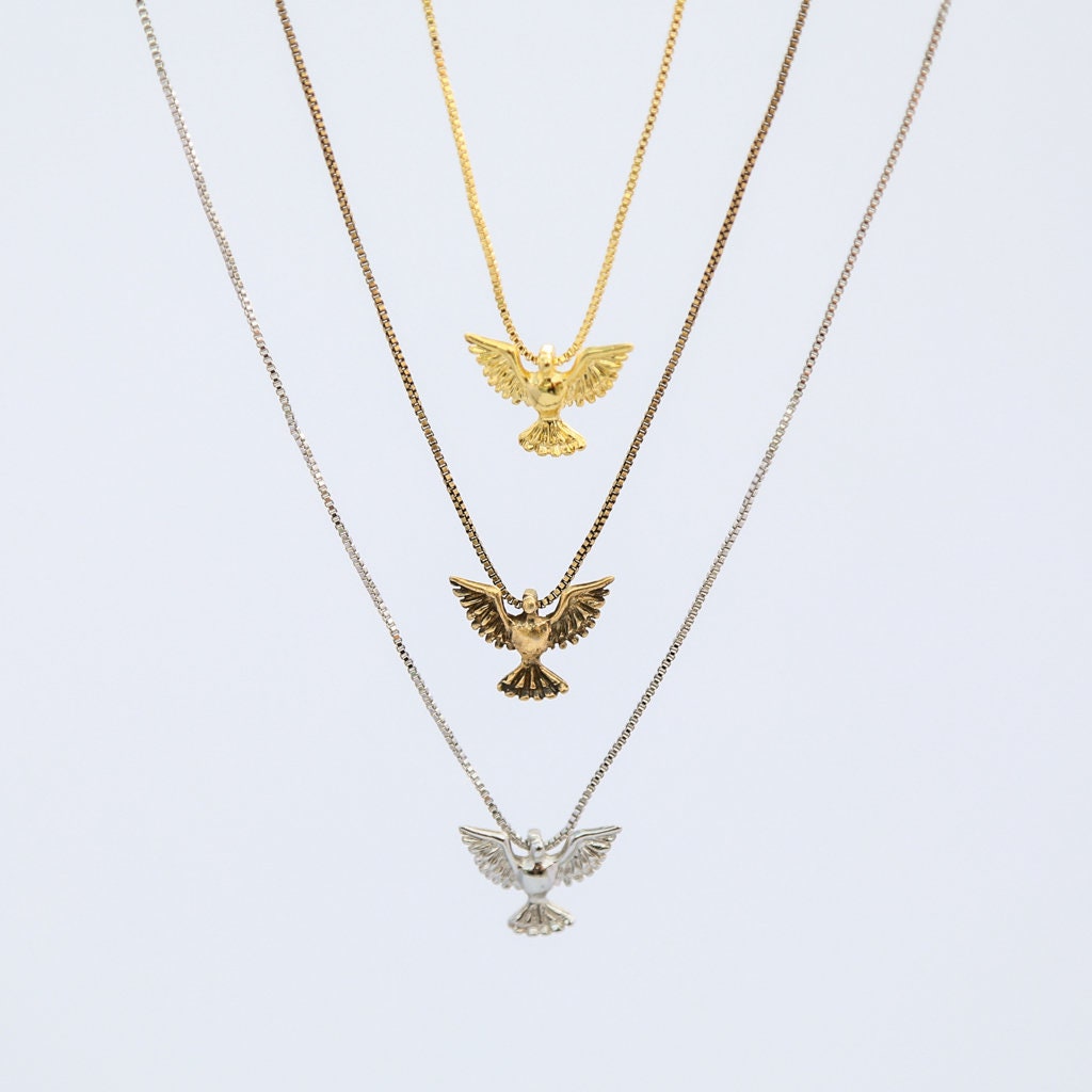 Holy Spirit Charm Dove Necklace Etsy