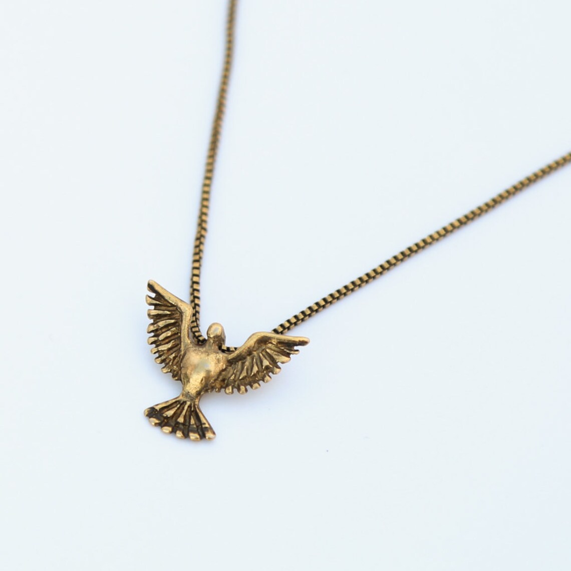 Delicate DOVE Necklace in Gold Filled Rhodium or Vintage Etsy