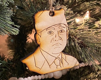 Prison Mike (Michael Scott, The Office) wooden Christmas ornament