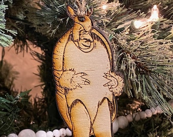 Holiday Armadillo (Ross Gellar, Friends) wooden Christmas ornament