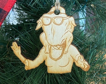 Monica Turkey Head (Friends) Wooden Christmas Ornament