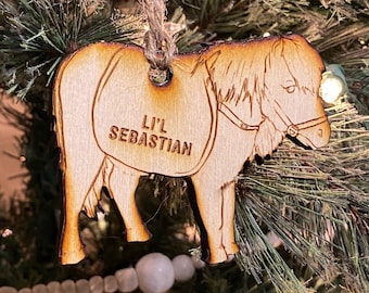 Li'l Sebastian (Parks and Recreation) wooden Christmas ornament