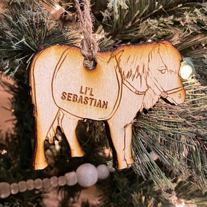 Li'l Sebastian Parks and Recreation wooden Christmas ornament image 1
