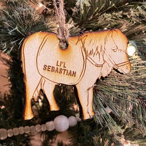 Enfeite de Natal de madeira Li'l Sebastian (Parques e Recreação)