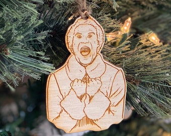 Buddy the Elf (Will Ferrell) wooden Christmas ornament