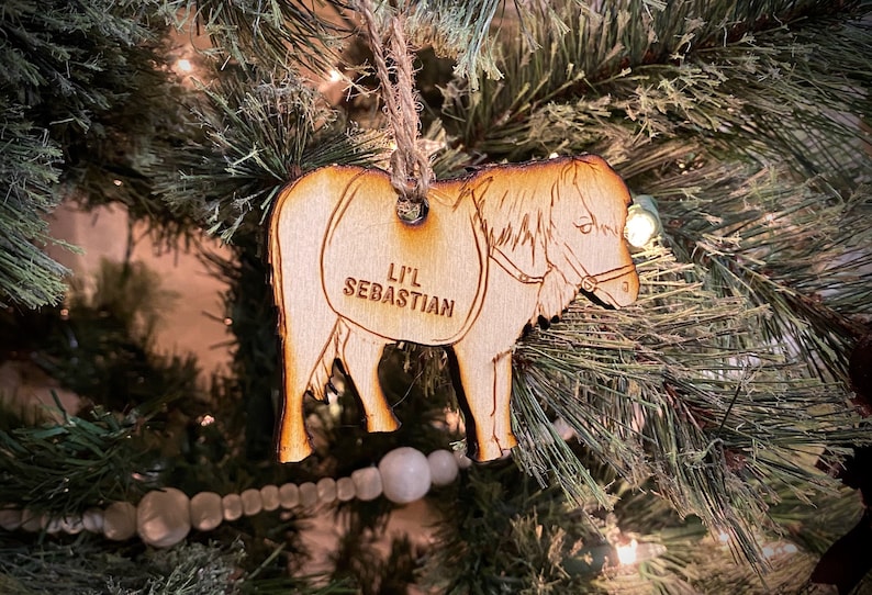 Li'l Sebastian Parks and Recreation wooden Christmas ornament image 1