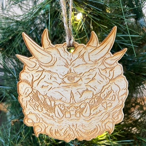 Cacodemon (DOOM) wooden Christmas ornament