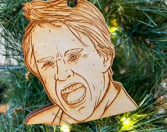 Gary Busey wooden Christmas ornament