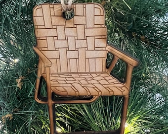 Vintage Lawn Chair wooden Christmas ornament