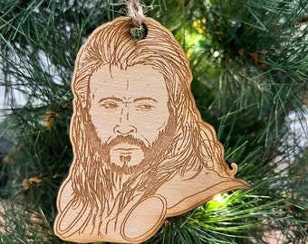 Thor wooden Christmas ornament