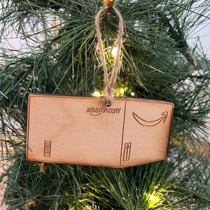Amazon Box adorno navideño de madera regalo personalizable