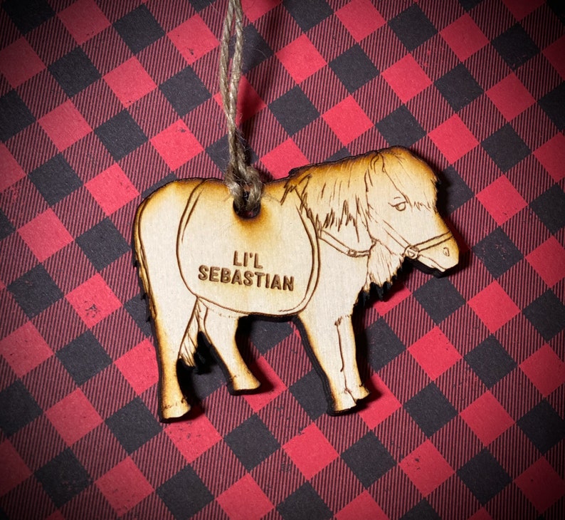 Li'l Sebastian Parks and Recreation wooden Christmas ornament image 2