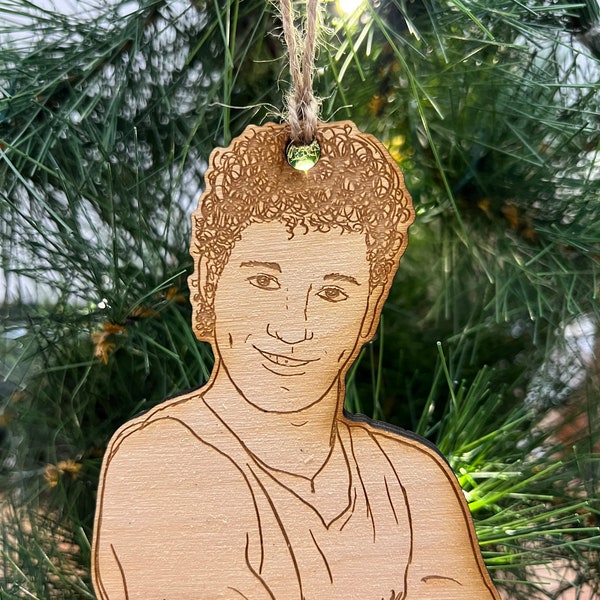 A.C. Slater (Saved By The Bell)  wooden Christmas ornament