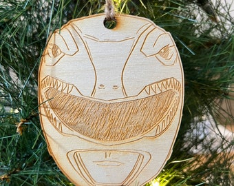 Red Ranger wooden Christmas ornament