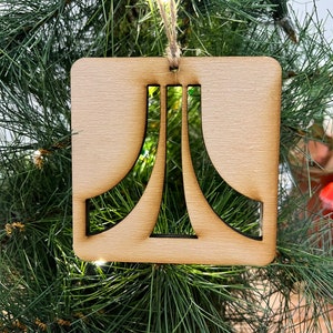 Atari Logo wooden Christmas ornament personalizable gift