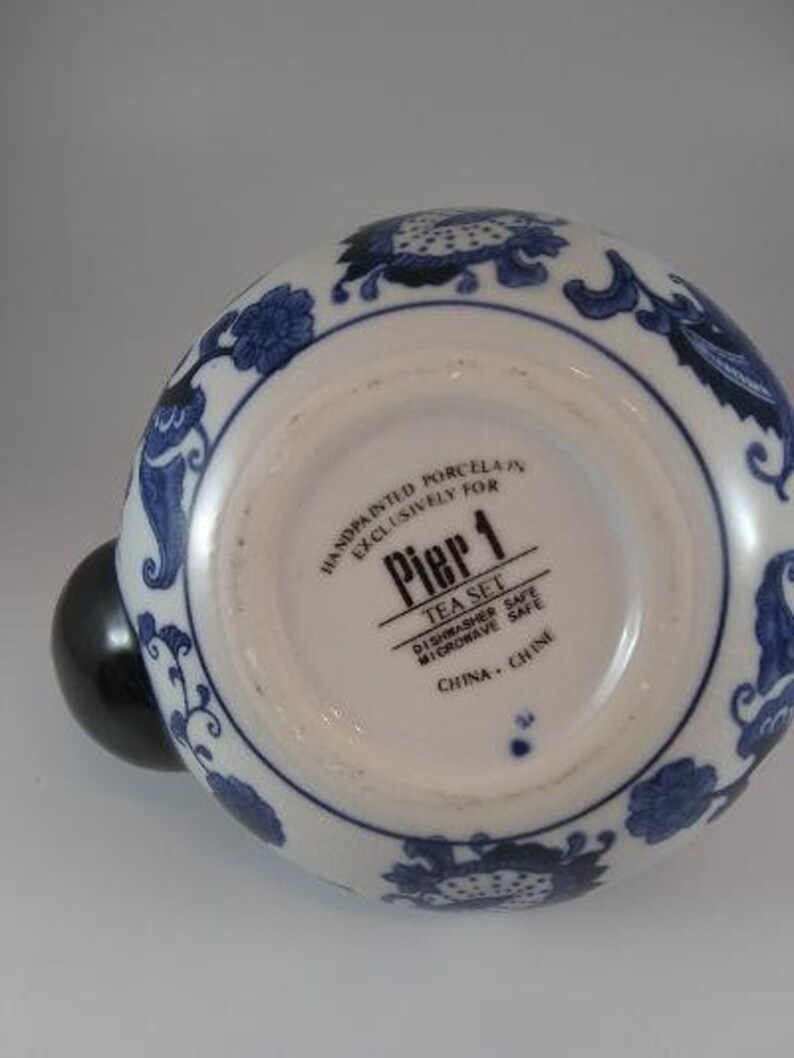 Pier 1 White & Blue Paisley Tea Set - Etsy