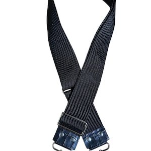 Adjustable Crossbody Shoulder Strap Leather and Nylon Webbing 2”wide Handbag Strap Nickel (Silver) Hardware