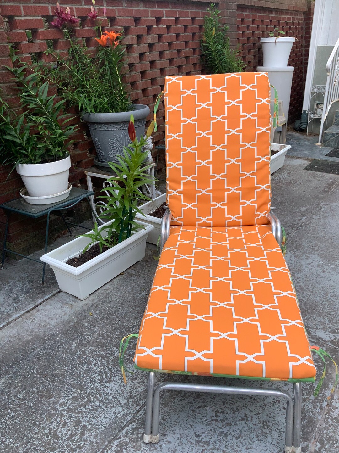 Nautical on Green Chaise Lounge Reversible Replacement Cushion Etsy