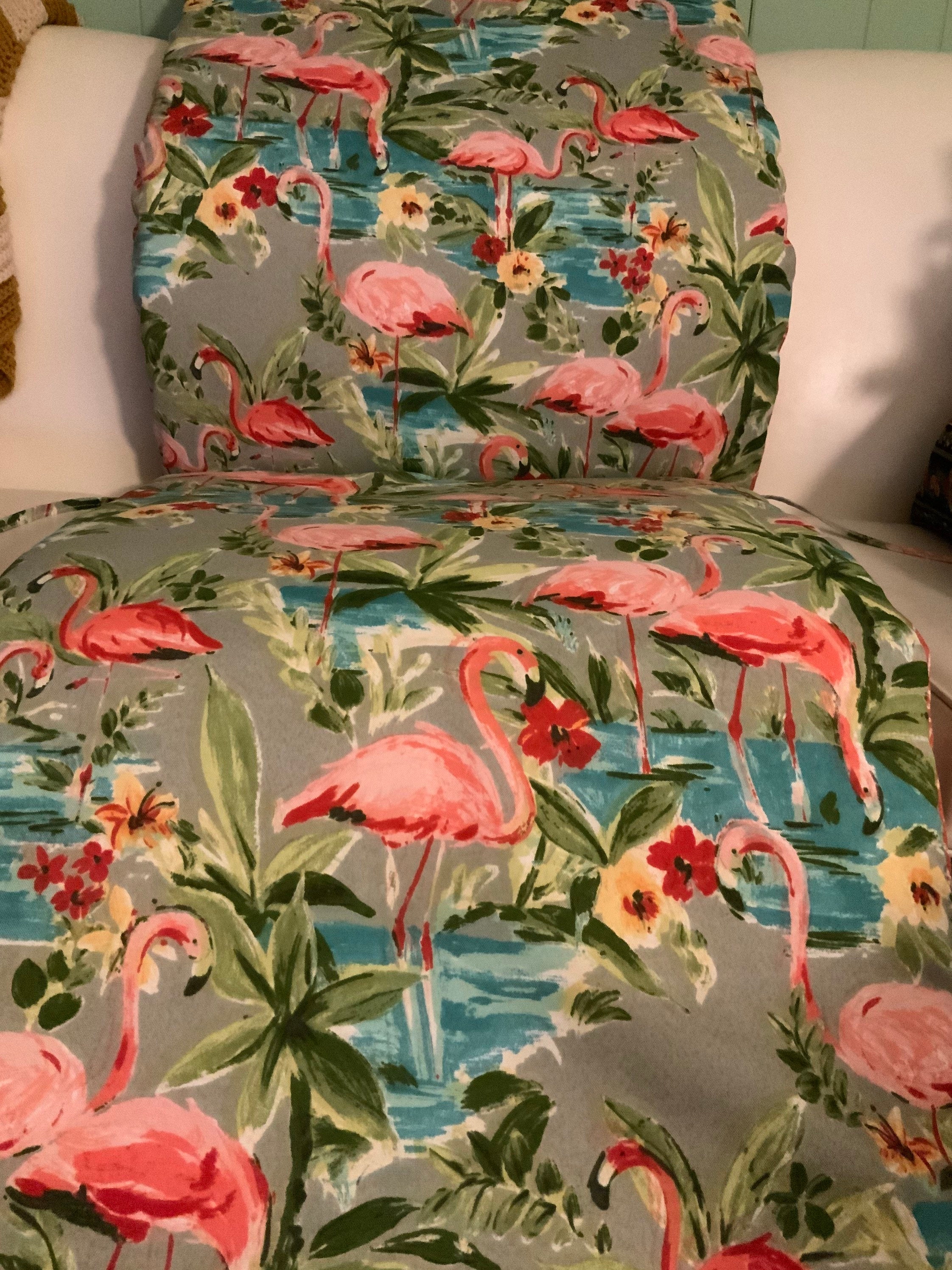 Pink Flamingos Chaise Lounge Reversible Replacement Cushion Cover