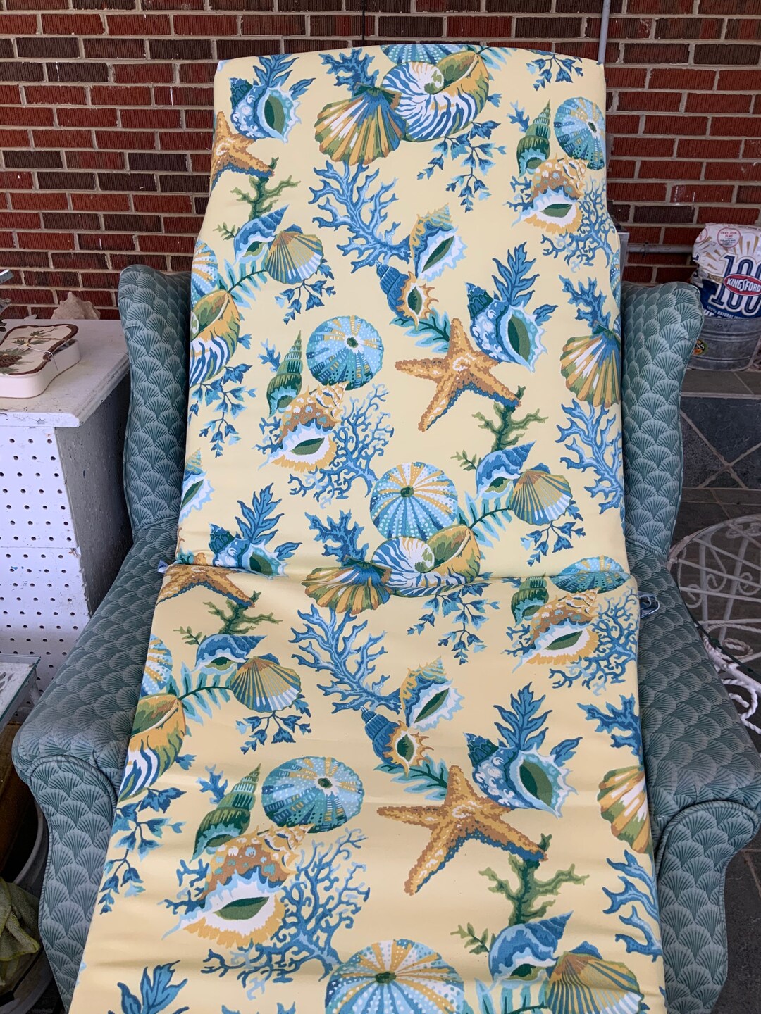 Nautical Chaise Lounge Reversible Replacement Cushion Cover Abstract