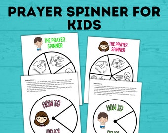 How to Pray Prayer Spinner for Kids | Teach Kids how to pray | Prayer Activities | Prayer Printable | Digital Download | Sunday School