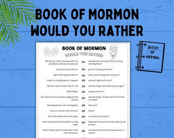 ¿Qué Prefieres? del Libro de Mormón para niños / Actividades para niños / Actividades del Libro de Mormón / Lecciones del Libro de Mormón / Imprimibles para niños / Libro de Mormón / Primaria