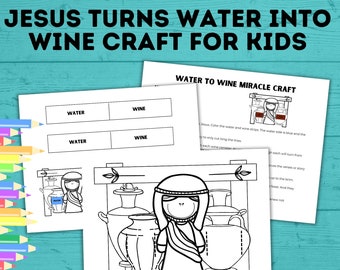 Jesus Craft | Bible Craft | Water into Wine Craft | Jesus Miracles Craft | Kids Crafts | Sunday School Craft | Bible Lesson | Sunday School