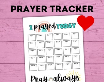 Prayer Tracker | Prayer Planner Prayer Checklist | Prayer Printables | Prayer Activity | Prayer Chart | Praying for Kids | Printables