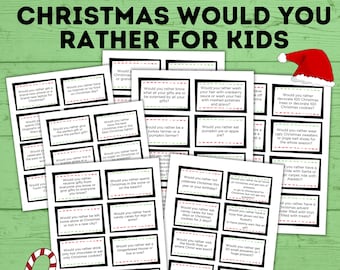 Christmas Would You Rather Printable Game Cards, Get to Know You Activity, Funny Family Party Game, Icebreaker Digital Download, PDF