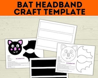 Bat Craft for Kids | Bat Headband | Halloween Craft | Kids Craft | Preschool Craft | Party Craft | Costume Craft | PDF download
