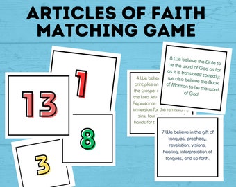 Articles of Faith Matching Game for Families | FHE Game | Articles of Faith Game | Match game for kids | Articles of Faith Printable