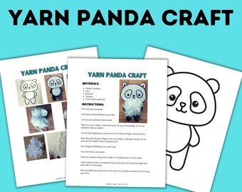 Kids Craft | Toddler Craft | Craft for Kids | Easy Craft | Yarn Panda Craft for Kids | Kids Craft Template | Summer Craft | Kids Activity
