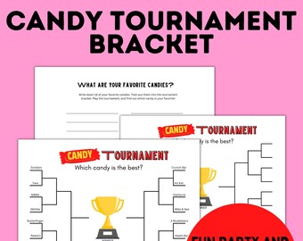 Valentine's Day Game | Candy Tournament Bracket for Kids | Candy Game | Kids Game | Party Game | Classroom Game | Family Game | PDF Download