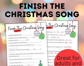 Finish the Christmas Song | Kids Activity Page | Kids Games | Christmas Games | Family Games | Youth Christmas Games | Christmas Activity