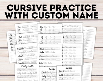 Cursive Practice with Custom Name | Practice Your Name in Cursive | Cursive Alphabet | Alphabet Practice | Cursive teaching fonts