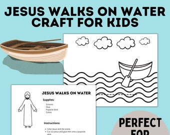 Jesus Walks on Water Craft | Jesus Craft | Sunday School Craft | Kids Crafts | Church Craft | Toddler Craft