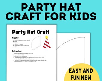 Party Hat Craft for Kids for New Year's Eve | New Year's Eve Craft for Kids | Kids Crafts | Preschool Crafts | Party Hat Template | NYE