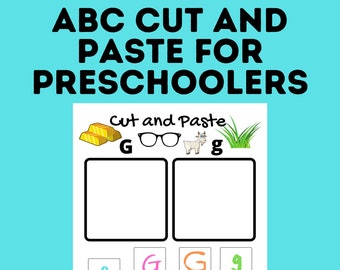 ABC Cut and Paste Preschool Learning Activity | Preschool Printable | ABC Craft