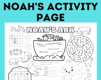 Noah's Ark Printable | Noah's Ark Activity Sheet | Noah's Ark Craft | Church Activity Page | Church Craft | Church Coloring Page | Activity